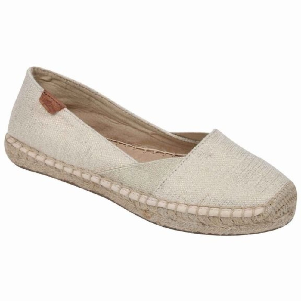 Sperry Top-Sider Womens Espadrille Flats Beige Gold Shimmer Size 6M